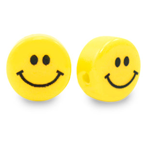 Acryl Smiley Kralen 11mm Yellow