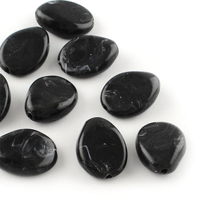 Acryl kraal gemstone look drop black