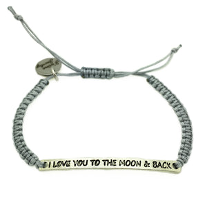 Armbandje ''i love you to the moon & back'' -  zilver