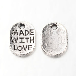 Bedel made with love ovaal zilver