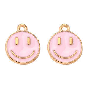 Bedel smiley medium roze goud