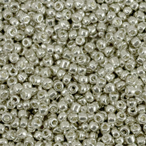 Rocailles Metallic shine warm silver 2mm