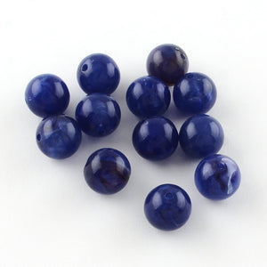 Acryl kralen gemstone look Medium blauw 6mm