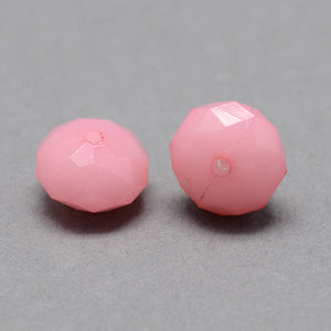 Acryl kralen facet Hot pink 8x6mm