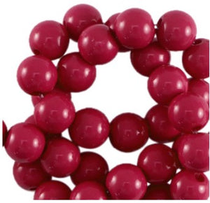 Acryl kralen shiny Cherry red 4mm