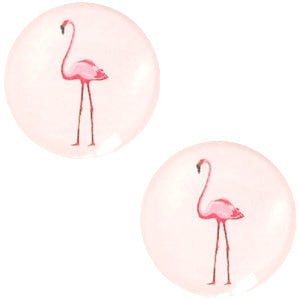 Cabochon flamingo pastel rosewater pink 12mm