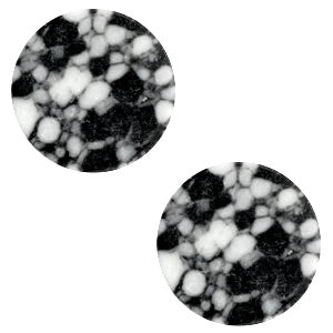 Cabochon stone look 12mm black-white