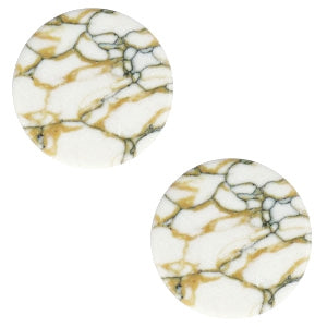 Cabochon stone look 12mm white-brown black
