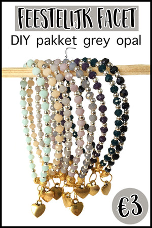 DIY pakket feestlijk facet grey opal
