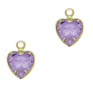 Hangers van Crystal Glass hart Light lilac-gold