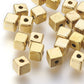 Kraal metaal cube 4x4mm goud
