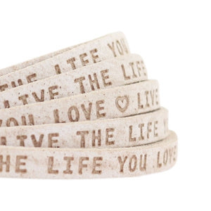 Leer "live the life you love" country grey 5mm (DQ)