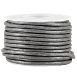 Leer steel grey metallic 3mm (DQ)