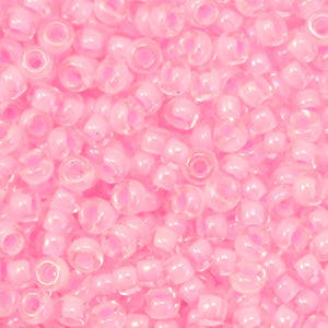 Miyuki rocailles 8/0 Pink lined crystal 8-207