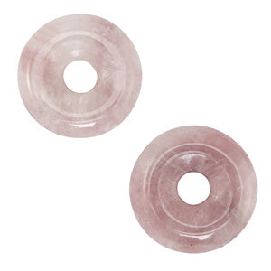 Natuursteen hangers kwarts donut 20mm Pink