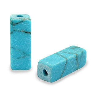 Natuursteen kralen tubes Turquoise blue marmer