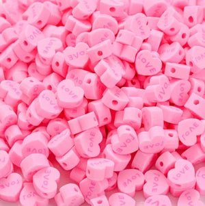 Polymeer kralen hart love roze