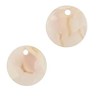 Resin hangers rond 12mm Pearl white-pink