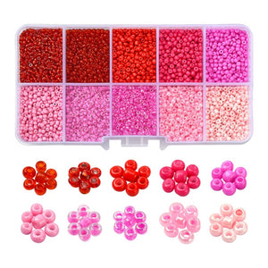 Rocailles Pink & Red 2mm box - Maak je eigen unieke sieraden!