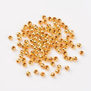 Ronde metalen kralen goud 3.2mm