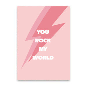 Sieraden kaartjes "You rock my world" Light pink
