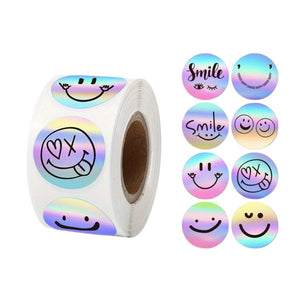 Sticker smiley holografisch mix