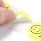 Sticker smiley rond thank you geel rol
