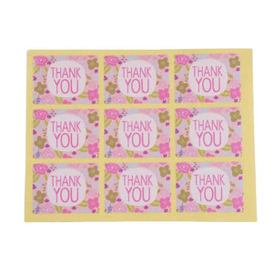 Sticker thank you flower pink