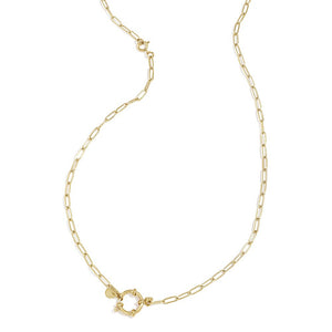 2-in-1 ketting en armband met ovale schakels RVS goud
