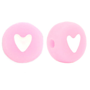 Acryl Hartjes Kralen Soft pink