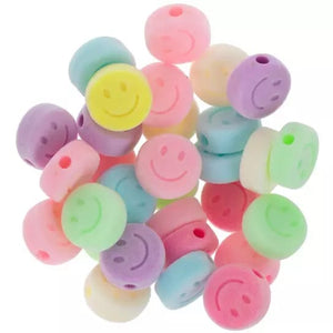 Acryl Smiley Kralen Velvet 15mm Mix