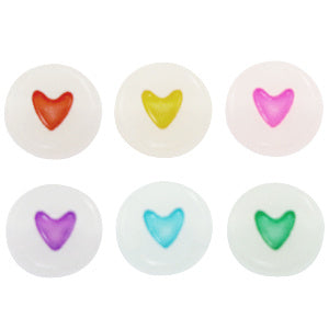 Acryl Hartjes Kralen glow-in-the-dark Off white-multicolour