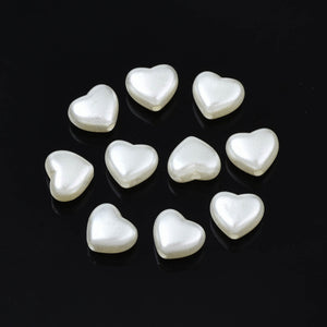 Acryl Hartjes Kralen parel wit