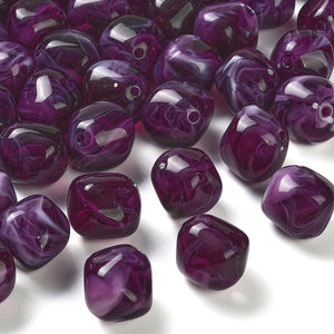 Acryl kraal Cube nugget 17mm Orchid Purple