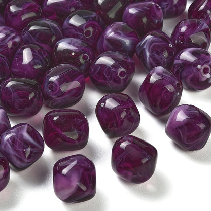 Acryl kraal Cube nugget 17mm Orchid Purple