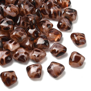Acryl kraal Rhombus 20mm luipaard bruin