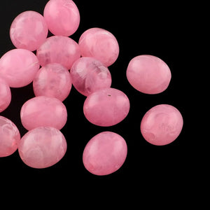 Acryl kraal gemstone look oval hot pink