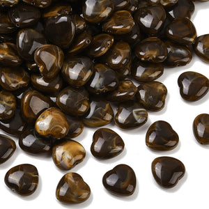 Acryl kraal hart imi gemstone 15mm coconut brown