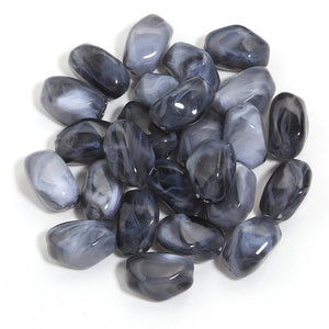 Acryl kraal langwerpige nugget 21mm grey