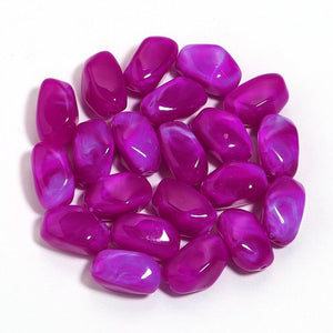 Acryl kraal langwerpige nugget 21mm magenta