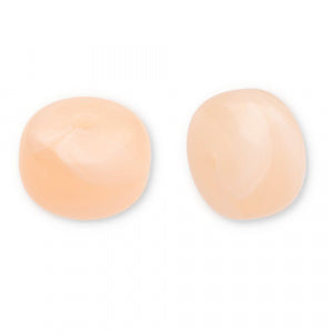Acryl kralen disc Peach orange-white