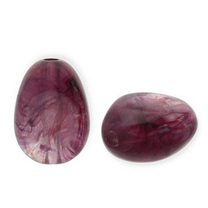 Acryl kralen ei-vormig Aubergine red