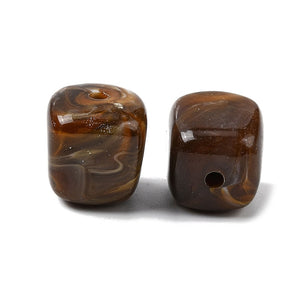 Acryl kralen gemstone look cube marble Coffee