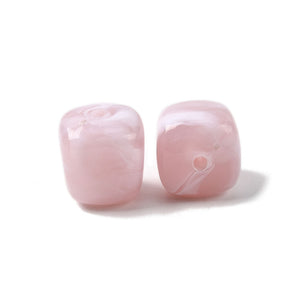 Acryl kralen gemstone look cube marble Pink