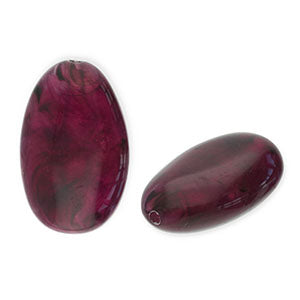 Acryl kralen langwerpig ovaal Aubergine red