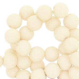 Acryl kralen mat Cashmere White 6mm