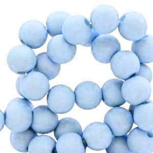 Acryl kralen mat Icy blue 4mm