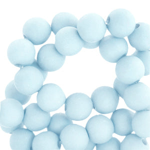 Acryl kralen mat Light Blue 6mm