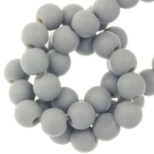 Acryl kralen mat Light Grey 6mm