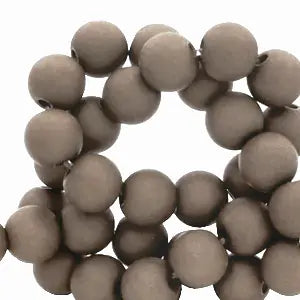 Acryl kralen mat Taupe Grey 6mm